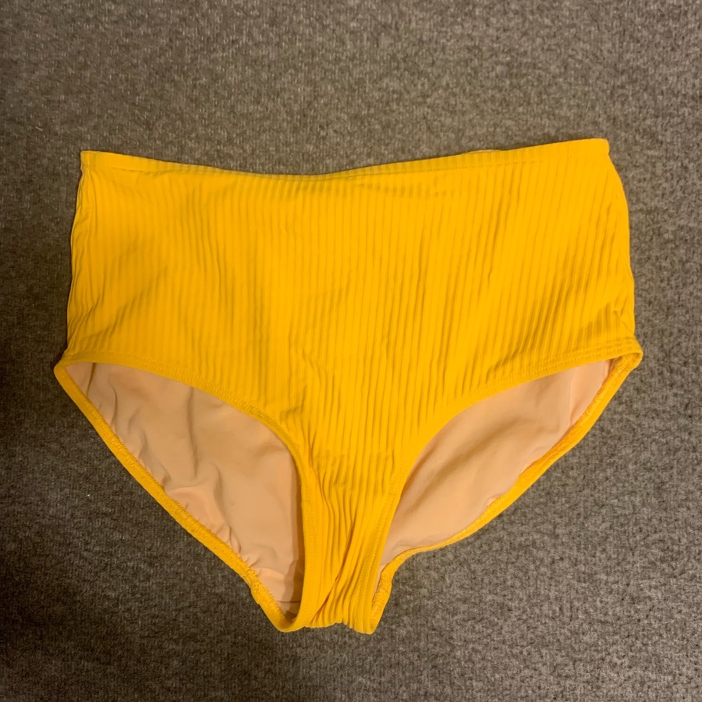 Yellow high waisted bikini bottoms